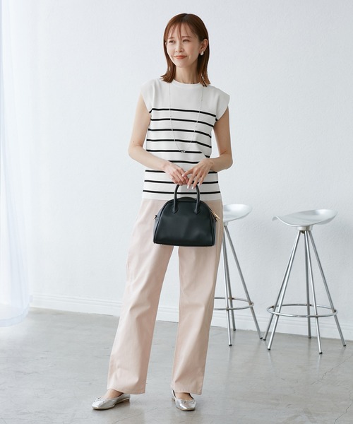 ROPE' PICNIC（ロペピクニック）の「【UVカット・接触冷感・イージーケア】八方映えニット ゼロスリーブニットプルオーバー（ニット/セーター・レディース・オフホワイト/サックスブルー/カーキ/ホワイト系その他5/ブラック系その他2/ブラック/ピンク系その他2/グリーン系その他/ベージュ/ブラウン・38）」の19枚目の写真