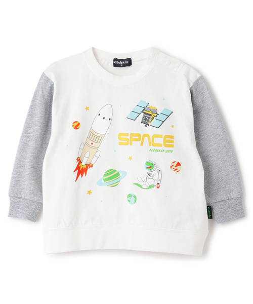 kladskap(クレードスコープ)の「袖切替長袖Tシャツ【JAXA LABEL】(Tシャツ/カットソー・キッズ・ブラック/オフホワイト・130cm/120cm/100cm/90cm/110cm)」の2枚目の写真