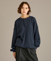 WETTEMPT(EBevg)HENRY NECK PIGMENT WAFFLE LONG TEE / w[lbNsOgbtT(TVc/Jbg\[)