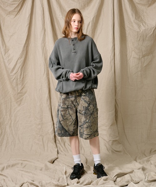 WETTEMPT（ウィテンプト）の「HENRY NECK PIGMENT WAFFLE LONG TEE
