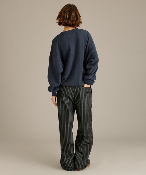 セール】HENRY NECK PIGMENT WAFFLE LONG TEE / ヘンリーネック