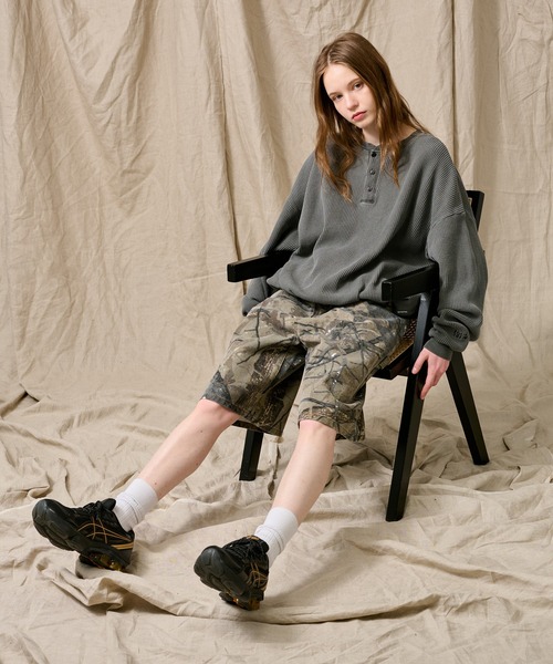 tシャツ ピグメントワッフルヘンリーネックカットソー レディース メンズ WETTEMPT（ウィテンプト）の「HENRY NECK PIGMENT WAFFLE LONG
