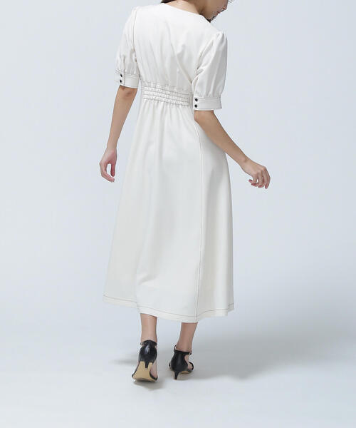 NATURAL BEAUTY BASIC（ナチュラルビューティーベーシック）の「◇バイカラーステッチワンピース（ワンピース・レディース・ホワイト系その他/グリーン系その他3/ブルー系その他6・MEDIUM/SMALL/P/S）」の15枚目の写真