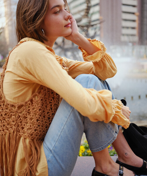 FREAK'S STORE（フリークスストア）の「フリンジ 柄編みベスト（ベスト・レディース・ブラウン/キャメル/ブラック・ﾌﾘ-）」の11枚目の写真