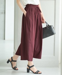 ガウチョパンツ レッド プリーツ ガウチョパンツ レディース[品番：AGCW0001906