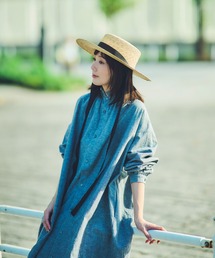 ❗️専用❗️田中帽子店　リボン　麦わら帽子　ストローハット　天然素材　セシル セシル Cecil つば広カンカン帽 麦わら帽子 ロングリボン