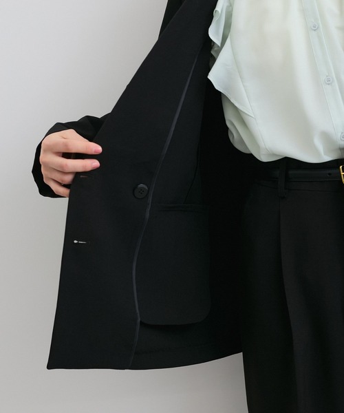 VIS リネンライクリラックスジャケット【接触冷感/洗える】／黒／Sサイズ Amazon | [ビス] ジャケット 【美easy】 リネンライクリラックス