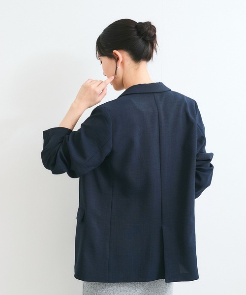 新色追加】【美easy】リネンライクリラックスジャケット【接触冷