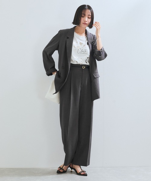 【美easy】リネンライクリラックスジャケット【接触冷感/洗える】　新品未使用 VIS 【新色追加】【美easy】リネンライクリラックスジャケット