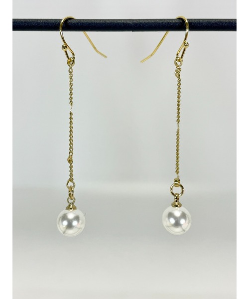 tone(トーン)の「【Ann】A074 パールカラーピアス ロング(MA)(ピアス(両耳用)・レディース・ホワイト/ブラック・FREE)」の9枚目の写真