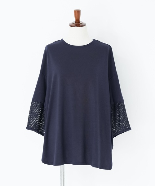 n'OrLABEL（ノアールレーベル）の「『七分袖レースランタンカットソー』（Tシャツ/カットソー・レディース・チャコール/ネイビー/グリーン/ホワイト・2/1）」の17枚目の写真