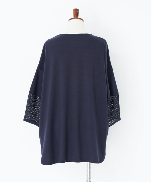 n'OrLABEL（ノアールレーベル）の「『七分袖レースランタンカットソー』（Tシャツ/カットソー・レディース・チャコール/ネイビー/グリーン/ホワイト・2/1）」の11枚目の写真