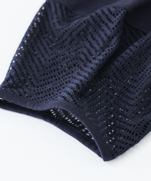 n'OrLABEL（ノアールレーベル）の「『七分袖レースランタンカットソー』（Tシャツ/カットソー・レディース・チャコール/ネイビー/グリーン/ホワイト・2/1）」の6枚目の写真