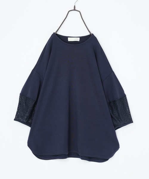 n'OrLABEL（ノアールレーベル）の「『七分袖レースランタンカットソー』（Tシャツ/カットソー・レディース・チャコール/ネイビー/グリーン/ホワイト・2/1）」の7枚目の写真