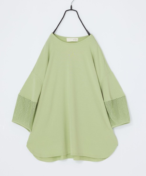 n'OrLABEL（ノアールレーベル）の「『七分袖レースランタンカットソー』（Tシャツ/カットソー・レディース・チャコール/ネイビー/グリーン/ホワイト・2/1）」の9枚目の写真