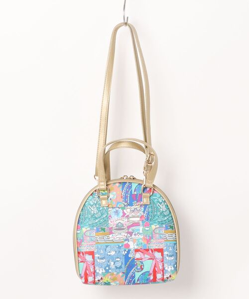 ScoLar（スカラー）の「651442：ネコorパッチワーク柄 ラウンドショルダーバッグ（ショルダーバッグ・レディース・イエロー/グレー・FREE）」の3枚目の写真