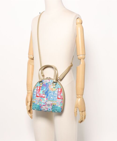 ScoLar（スカラー）の「651442：ネコorパッチワーク柄 ラウンドショルダーバッグ（ショルダーバッグ・レディース・イエロー/グレー・FREE）」の6枚目の写真