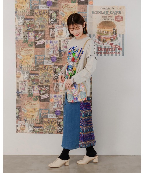 ScoLar（スカラー）の「651442：ネコorパッチワーク柄 ラウンドショルダーバッグ（ショルダーバッグ・レディース・イエロー/グレー・FREE）」の20枚目の写真