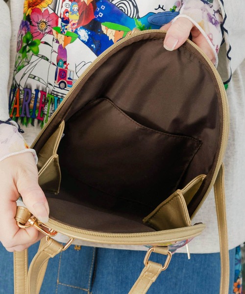 ScoLar（スカラー）の「651442：ネコorパッチワーク柄 ラウンドショルダーバッグ（ショルダーバッグ・レディース・イエロー/グレー・FREE）」の18枚目の写真