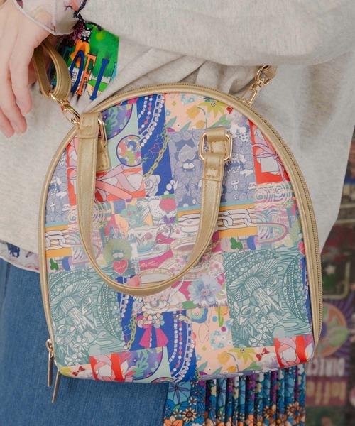 ScoLar（スカラー）の「651442：ネコorパッチワーク柄 ラウンドショルダーバッグ（ショルダーバッグ・レディース・イエロー/グレー・FREE）」の19枚目の写真