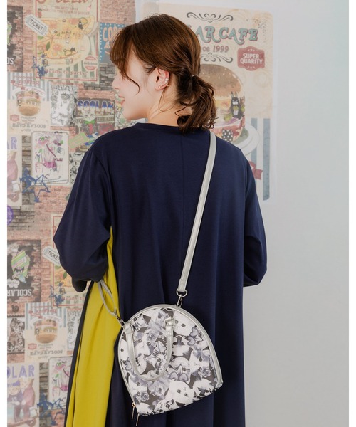 ScoLar（スカラー）の「651442：ネコorパッチワーク柄 ラウンドショルダーバッグ（ショルダーバッグ・レディース・イエロー/グレー・FREE）」の21枚目の写真