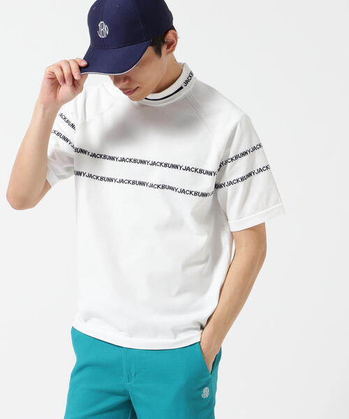 JACK BUNNY モックネックシャツ　ニット素材　半袖シャツ　新品 半袖モックネックニットプルオーバー | Jack Bunny!!（ジャック