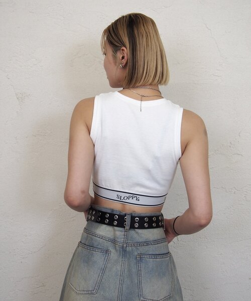 WHO'S WHO gallery（フーズフーギャラリー）の「【SLOPPY/スロッピー】ラインゴムタンク（タンクトップ・レディース・ブラック/グレー/ホワイト・FREE）」の11枚目の写真