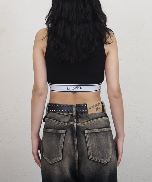 WHO'S WHO gallery（フーズフーギャラリー）の「【SLOPPY/スロッピー】ラインゴムタンク（タンクトップ・レディース・ブラック/グレー/ホワイト・FREE）」の6枚目の写真