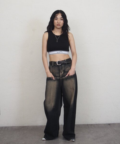 WHO'S WHO gallery（フーズフーギャラリー）の「【SLOPPY/スロッピー】ラインゴムタンク（タンクトップ・レディース・ブラック/グレー/ホワイト・FREE）」の7枚目の写真