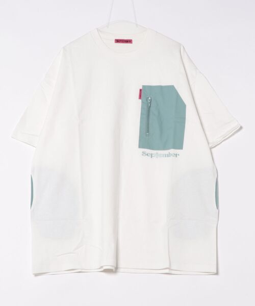 September(セプテンバー)の「【8】【SEPTEMBER(セプテンバー)】pocket bigtee(Tシャツ/カットソー・レディース・グリーン/ブラック/ホワイト・MEDIUM/SMALL)」の2枚目の写真