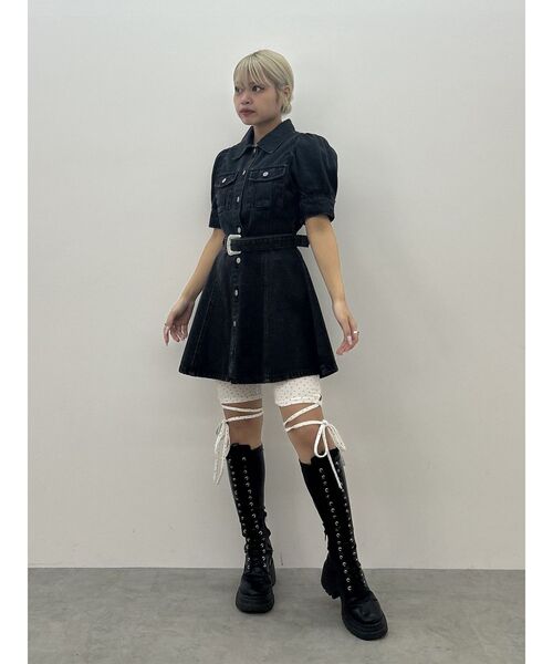 BPN レースアップ 黒 パンツ セール】レースアップバイカーパンツ（その他パンツ）｜jouetie