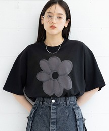 RAGEBLUE | フラワーモチーフ/コード刺繍Tシャツ(Tシャツ/カットソー)