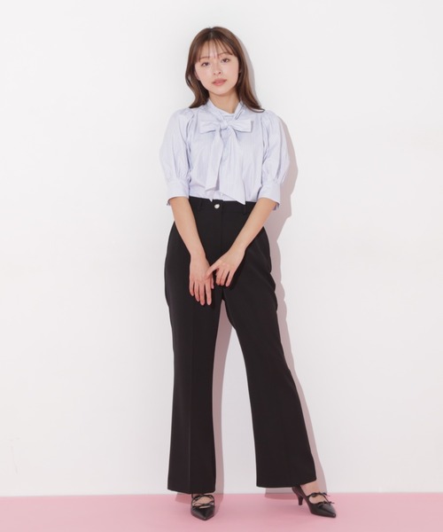 JILLSTUART シアー ブラウス 黒 パフスリーブ ジルスチュアート 楽天市場】【SALE／40%OFF】シアーストライプボウタイブラウス