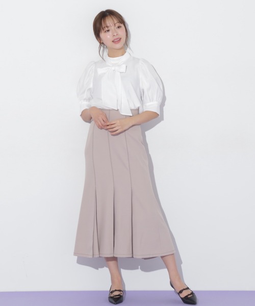 JILL by JILL STUART（ジルバイジルスチュアート）の「◇シアーボウタイパフブラウス（シャツ/ブラウス・レディース・ブルー系その他/ホワイト・FREE）」の17枚目の写真
