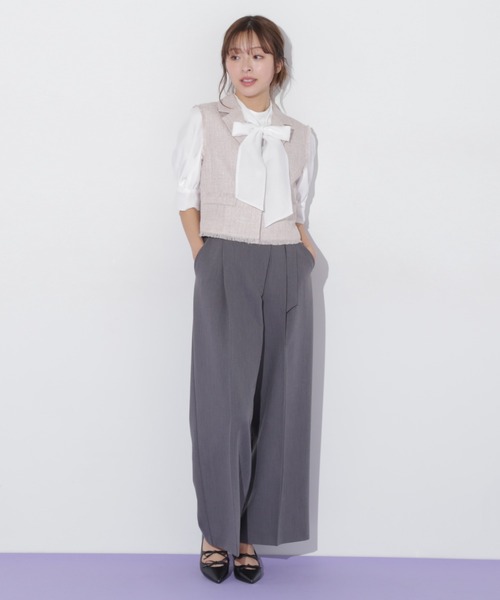 JILL by JILL STUART（ジルバイジルスチュアート）の「◇シアーボウタイパフブラウス（シャツ/ブラウス・レディース・ブルー系その他/ホワイト・FREE）」の5枚目の写真