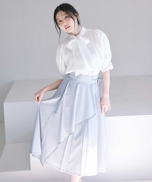 JILL by JILL STUART（ジルバイジルスチュアート）の「◇シアーボウタイパフブラウス（シャツ/ブラウス・レディース・ブルー系その他/ホワイト・FREE）」の6枚目の写真