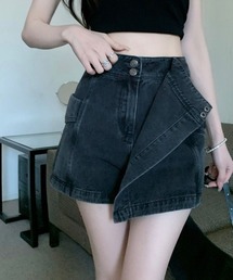 ラップデニムショートパンツ