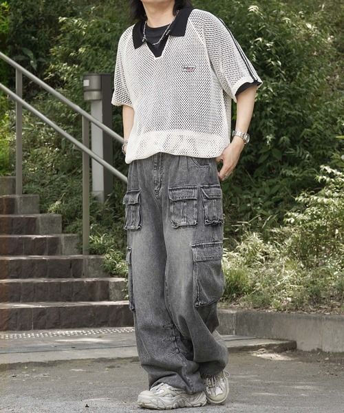 ひ〜チャン。　【プライド】トレーナーとメッシュセーターの2点 UNISEX》Prime-Over Mesh Short Sleeve Skipper Knit Pullover