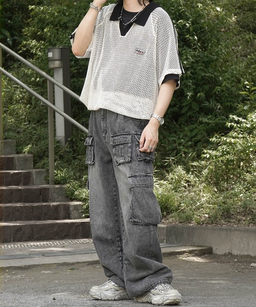 セール】25SS ワンポイント サイドライン スポーツ メッシュ