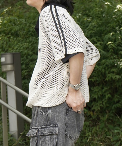 25SS ワンポイント サイドライン スポーツ メッシュ スキッパー