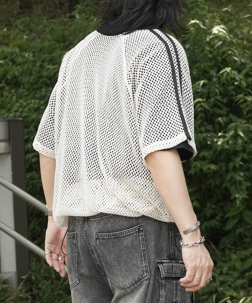 ひ〜チャン。　【プライド】トレーナーとメッシュセーターの2点 25SS ワンポイント サイドライン スポーツ メッシュ スキッパー