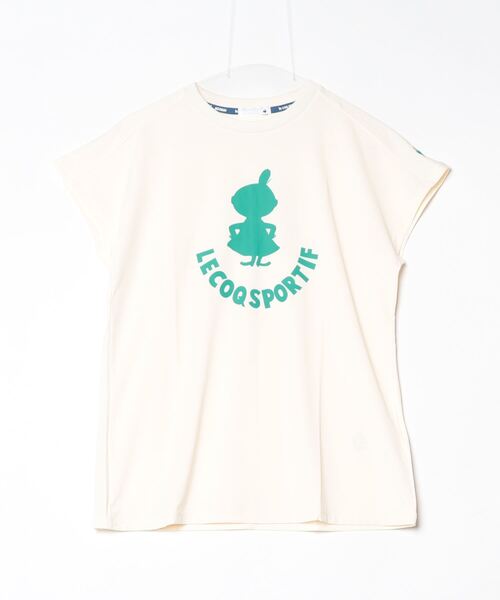 le coq sportif(ルコックスポルティフ)の「ルコックスポルティフ 冷感フレンチスリーブ(Tシャツ/カットソー・レディース・オフホワイト/ネイビー/ブルー・M/L)」の2枚目の写真