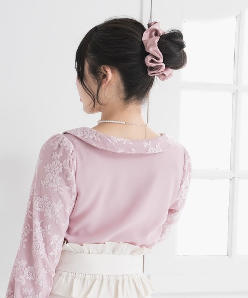 DearMyLoveRose（ディアマイラブローズ）の「ラインストーンサテンシュシュ（その他ヘアアクセサリー・レディース・イエロー/ラベンダー/ライトグリーン/レッド/ブラウン/アイボリー/ベビーピンク/ブラック/ブルー・FREE）」の8枚目の写真