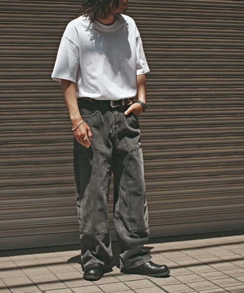 ALL RUNS(オールランズ)の「オーバーサイズ ベーシックトップス 半袖Tシャツ メンズ 夏物 夏服(Tシャツ/カットソー・メンズ・ダークグレー/ダークグリーン/ブラック/ホワイト・M/XL/L)」の1枚目の写真