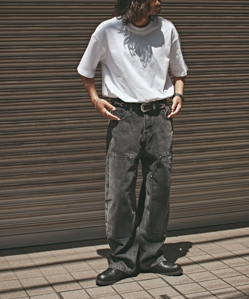 ALL RUNS(オールランズ)の「オーバーサイズ ベーシックトップス 半袖Tシャツ メンズ 夏物 夏服(Tシャツ/カットソー・メンズ・ダークグレー/ダークグリーン/ブラック/ホワイト・M/XL/L)」の10枚目の写真