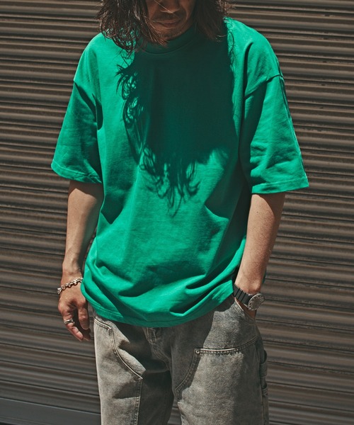ALL RUNS(オールランズ)の「オーバーサイズ ベーシックトップス 半袖Tシャツ メンズ 夏物 夏服(Tシャツ/カットソー・メンズ・ダークグレー/ダークグリーン/ブラック/ホワイト・M/XL/L)」の21枚目の写真