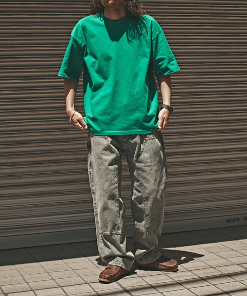 ALL RUNS(オールランズ)の「オーバーサイズ ベーシックトップス 半袖Tシャツ メンズ 夏物 夏服(Tシャツ/カットソー・メンズ・ダークグレー/ダークグリーン/ブラック/ホワイト・M/XL/L)」の22枚目の写真