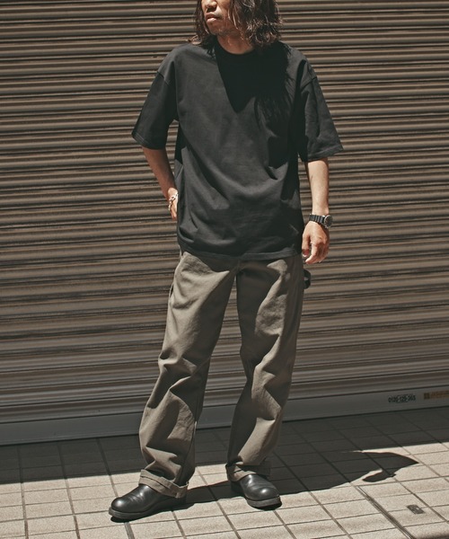 ALL RUNS(オールランズ)の「オーバーサイズ ベーシックトップス 半袖Tシャツ メンズ 夏物 夏服(Tシャツ/カットソー・メンズ・ダークグレー/ダークグリーン/ブラック/ホワイト・M/XL/L)」の14枚目の写真