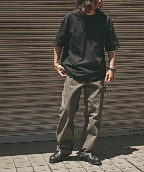 ALL RUNS(オールランズ)の「オーバーサイズ ベーシックトップス 半袖Tシャツ メンズ 夏物 夏服(Tシャツ/カットソー・メンズ・ダークグレー/ダークグリーン/ブラック/ホワイト・M/XL/L)」の15枚目の写真