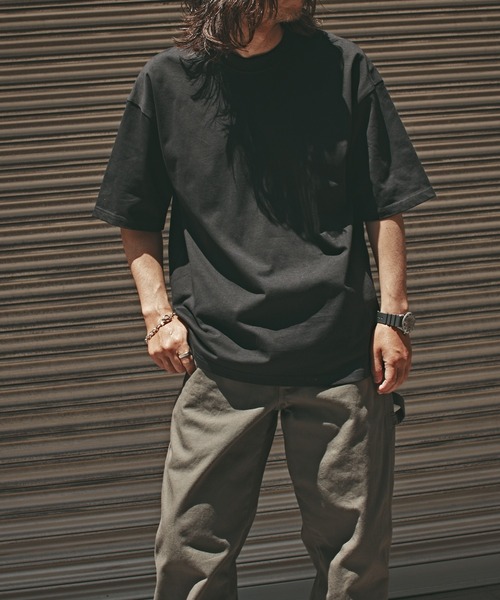 ALL RUNS(オールランズ)の「オーバーサイズ ベーシックトップス 半袖Tシャツ メンズ 夏物 夏服(Tシャツ/カットソー・メンズ・ダークグレー/ダークグリーン/ブラック/ホワイト・M/XL/L)」の13枚目の写真